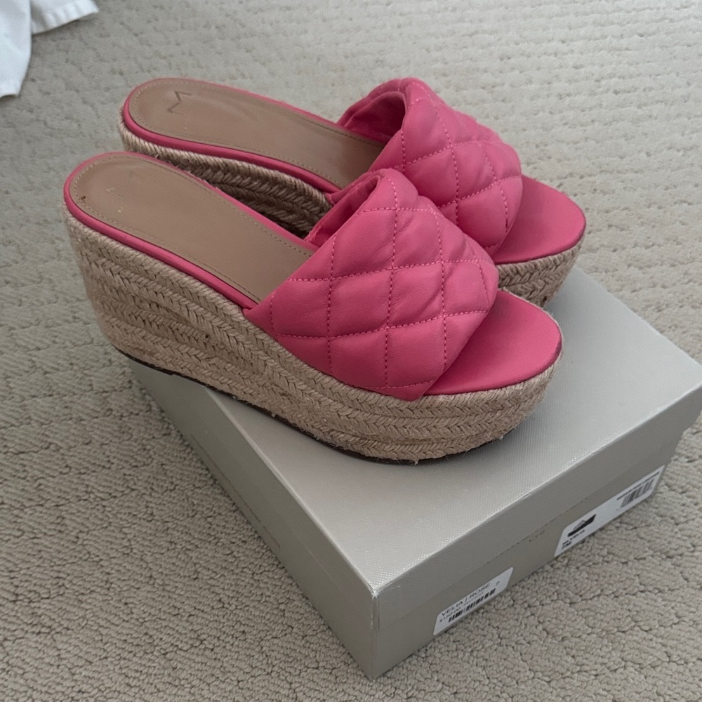 Marc Fisher Velia Rose Quilted Wedge Sandals